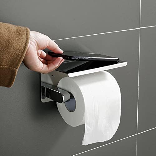 Koaius papirnati ručnik držač toaletni papir s policama, ljepljivi toaletni držač papira zid montiran za