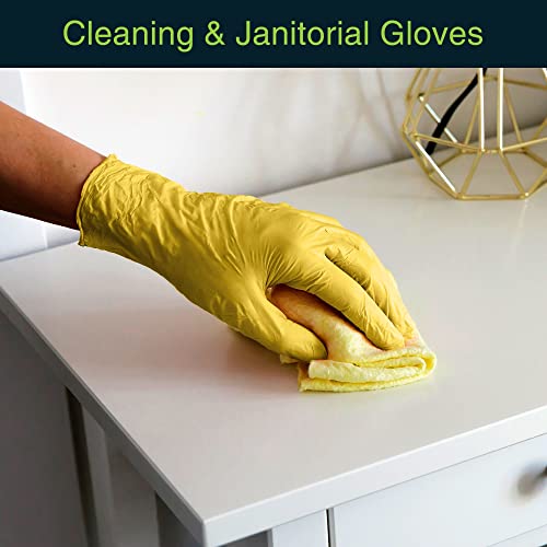 Žute nitrilne rukavice za jednokratnu upotrebu-50 tačaka - 3 Mil nitrilne rukavice gumene rukavice bez srednjeg