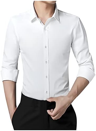 2022 Nova muška majica Muška majica Dugme Top Business Fashion Body-Construkciju -Kolor dugih rukava za