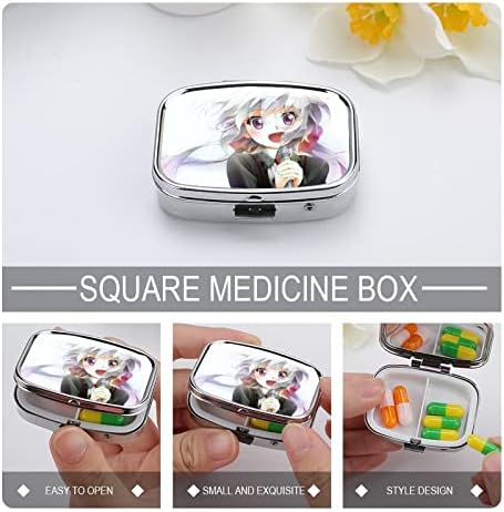 Metalna kutija za pilule Cartoon Girl Pill Storage Case vitamin small Pill Organizators for Purse Pocket