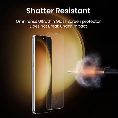 Omnifense Galaxy S23 mat Zaštita ekrana Ultratanko staklo [2 Pakovanje] i zaštita sočiva kamere od kaljenog