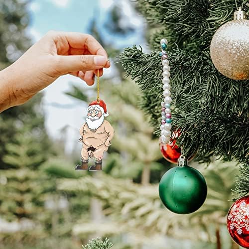 IHTHA Božićni ukrasi na otvorenom Santa Butt Bell Ornament 2022 Smiješan božićni ukras