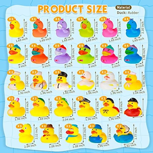 100 pakovanja Gumena patka igra kupatilo, asortirana mini gumena patka igračka za kupanje igračka za kupanje