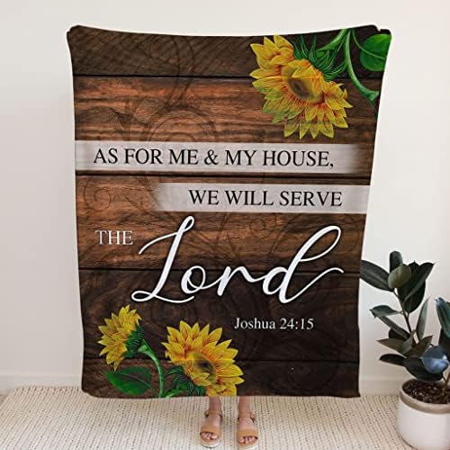 Što se mene tiče i moje kuće Joshua 24 15 Sunflower pokrivač Fleece Decor