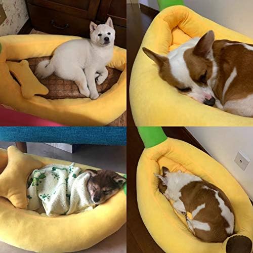 Ruixflr Slatka banana Banana CAT kreveti Corgi Couch Puppy COSY Spavaći krevet PET gnijezdo, XS