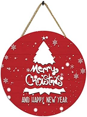 Božićno dobrodošao na vratima Viseći za drvo Viseći znak Božićne festival Atmosfera Dekorativna slika Okrugli