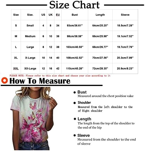 Ženska grafička štampana majica Summer kratkih rukava s kratkim rukavima Casual Bluzes Top lagana labava