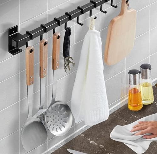NC Kuhinjski viseći štap sa 10 kukica 60 cm zidni stalak za jelo za poklopac lonca lopatica kuhinjski pribor