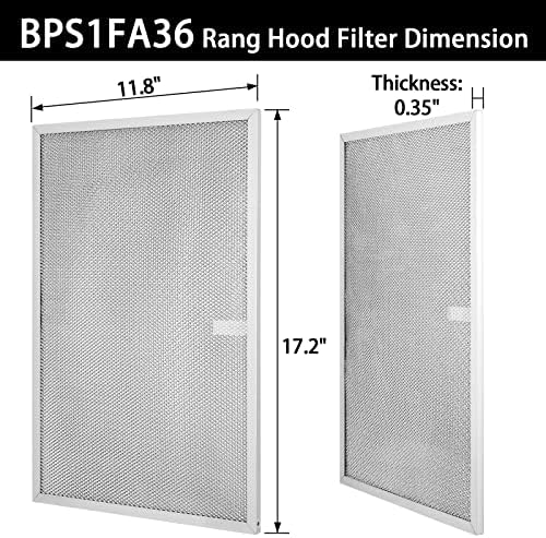 FreeBoy BPS1FA36 Filter za hauminu od aluminija 11-3 / 4 x 17-1 / 4 x 3/8 za B-Roan None Allure QS1 36 i