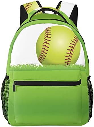 Afhyzy Baseball Green Travel Laptop ruksak za žene Bookbag Lagan ruksak za djevojke Podesivi ruksak na fakultetu