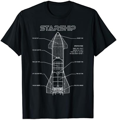 Starship-mjesec Mars i majica za istraživanje svemira