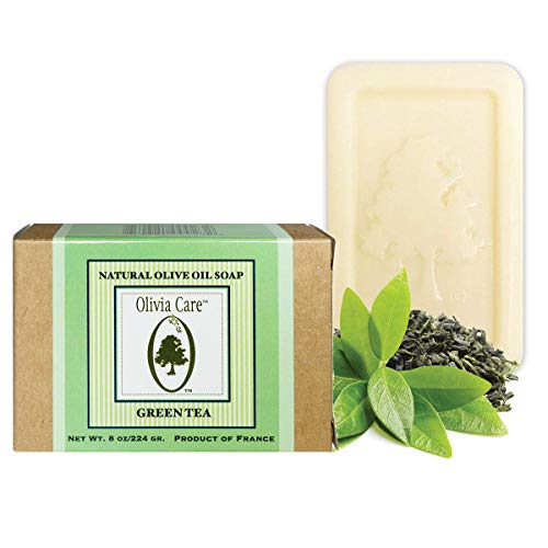 Olivia Care Premium kupatilo & Body Bar sapun | organski, Vegan & amp; prirodno | maslinovo ulje | popravke, hidrira, vlaži & dubinsko čišćenje | popravak suhe kože | održivo palmino ulje / Made in USA / 8 oz-zeleni čaj