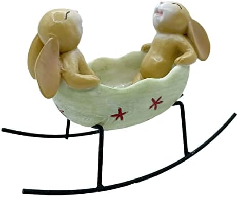 Kuyyfds Uskrsni pribor, uskrsni ukrasi zečevi u ukrasima jaja Vintage Rustikalna zemlja zečja kip