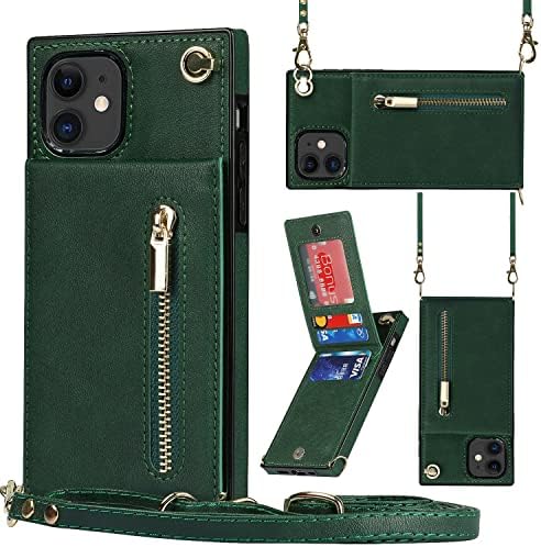 XYX novčanik za iPhone 11, poprečni remen PU kožni patentni džep za džepne futrole Ženska djevojka sa držačem