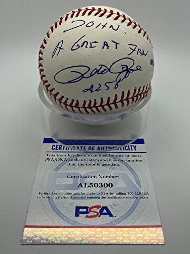 Pete Rose potpisao je autogram personaliziran za Johna Velikog obožavatelja bejzbol PSA DNK * 0 - autogramiranih bejzbola
