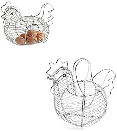 WSZJJ Iron Art Eggs Storage Basket Chicken Egg Holder Innovative Hen Shaped Kitchen Storage Basket Organizator
