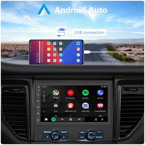 Podofo Android Double Din Car Stereo sa bežičnim Apple Carplay i Android Automatski 7 inčni automat za ekranu
