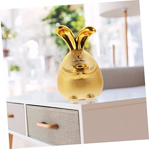 Favomoto Rabbit Piggy Bank Keramička svinja Digitalna banaka zečja kip 2023 Kineska novogodišnja dekor Gold