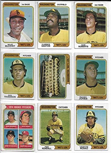 1974 TOPPS Baseball Varington Nacionalni varijacijski tim Set Exmt