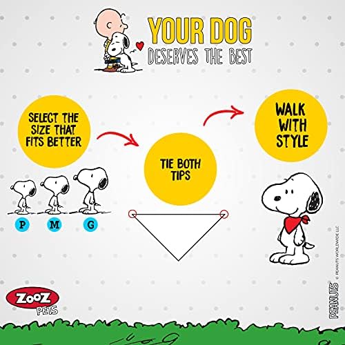 Zooz kućni ljubimci Snoopy Dog Bandana - Službeni kikirikijski pas Bandana za pse i mačke - slatke šarene