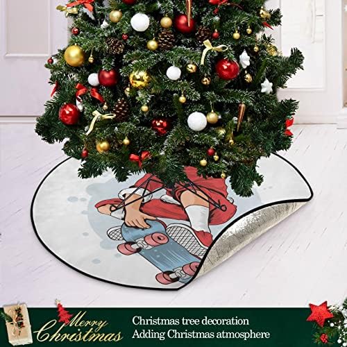 J Joysay Božić Santa Sketeboard Božić Yandsviving Tree Mat Vodootporna Podna zaštita Božićna pusto drveća