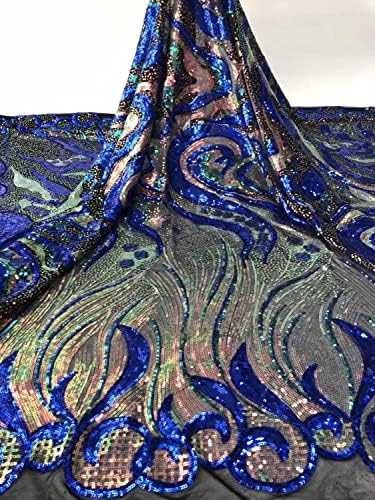 5 metara sekvence boja tkanine afrički francuski til mrežasta čipkasta tkanina kvaliteta šljokice čipkasta