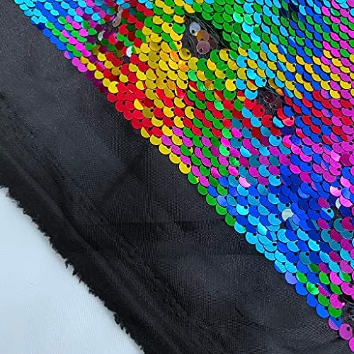 Reverzibilna tkanina sa šljokicama od Yard Mermaid Fabric by the Yard Rainbow to Silver Flip Up šljokice