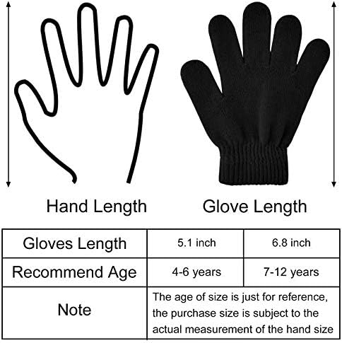 Coopay 6 pari dječije zimske tople magične rukavice za djecu rastezljive pletene rukavice za pune prste