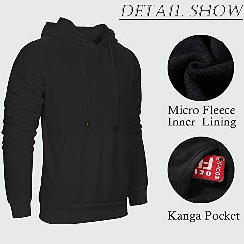 Duofier muški teški mješavina runa pulover s kapuljačom sa kangama sa džepom Kanga