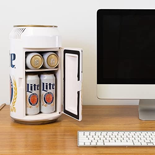 Miller Lite 8 Can Prijenosni mini frižider W / 12V DC i 110V AC kablovi, 5,4l pivo može oblikovati lični