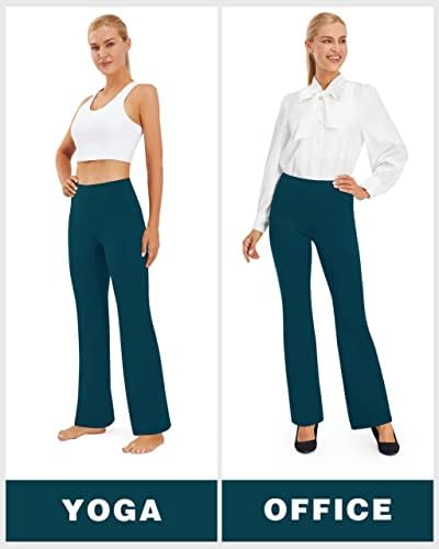 AFITNE ženske pune dužine / kapri bootcut joga hlače sa džepovima, visokog struka Flarne Workout Bootleg