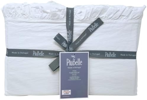 Piu Belle Piubelle Bijeli pamučni ruffter listova set Queen Veličina 4-PC set uključuje 2 standardna jastučničara