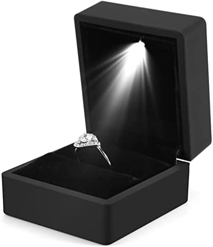 ZSEDP kutija za prsten sa LED svjetlom nakit Dijamantska kutija za prsten Storage svjetlosni vjenčani prsten