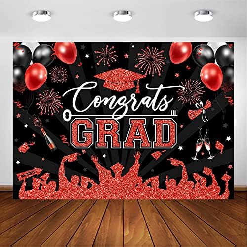 Avezano Graduation Backdrop čestitke dekoracije za diplomske zabave crvena i Crna klasa 2023 Photoshoot