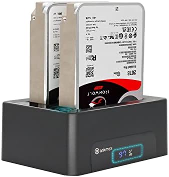 Priključna stanica Ankmax SSD čvrstog diska H2U30C 2bay eksterni disk kućište sa LED digitalnim displejom