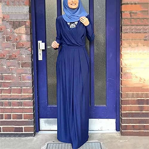 Iqka Self Abaya muslimanska lepršava duga Kaftanska haljina Ženska kravata rukav Maxi haljina Ženska haljina