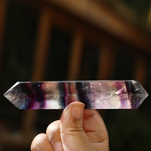 Hongjintian 120mm prirodni fluoritski kristalni ljekovita točka Kvarcni štapić s duginom bojom