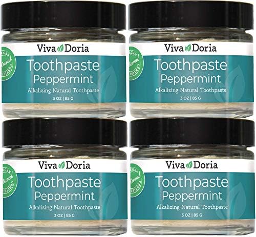 Pakovanje od 4 viva doria fluorid Besplatna prirodna pasta za zube - paprika osvježava usta, osvježava dah,