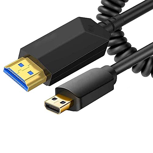 Namotani Micro HDMI na HDMI kabl, Yamis 1.6 ft/0.5 M Micro HDMI na HDMI opružni kabl za Gopro Hero i druge