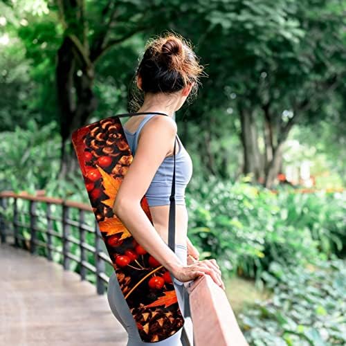 RATGDN Yoga Mat torba, Pinecone Leaves Exercise Yoga Mat Carrier full-Zip Yoga Mat torba za nošenje sa podesivim