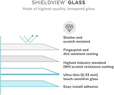 Speck proizvodi Shieldview staklo za zaštitu ekrana odgovara iPhoneu 14 Pro Max, 6.7 Model, nisko plavo