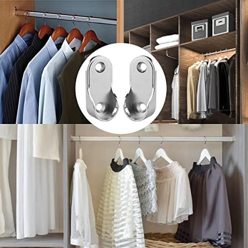 Ovalni ormar podržava 20 kom garderobi viseći nosač šipki krajnjeg poliranog kromiranog obloge za oblogu