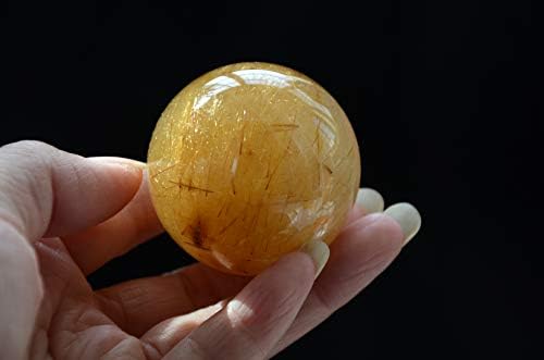 Real Tibetan Himalayan Visoka nadmorska visina Jasno zlato rutilirano kristalno kvarcna kugla sfera Orb