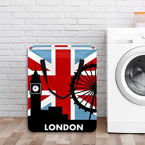 UK britanska zastava London Print sklopiva korpa za veš, 60L vodootporne korpe za veš kante za veš igračke