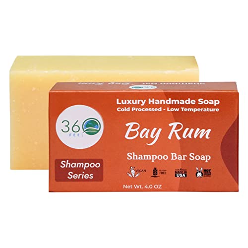 360Feel bay rum šampon bar sapun - sva prirodna ulja - vegan, fhalatni, besplatan, bez sulfata i bez glutena