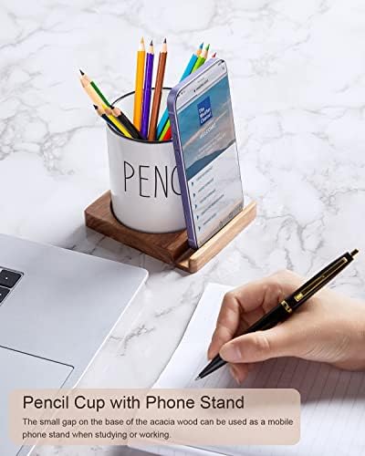 Držač olovke za stol, keramička olovka sa štandom sa bagrenom, Organizator Farmhouse olovke za slatkog učiteljskog
