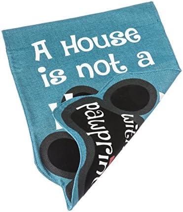 Evergreen House nije dom bez Pawprintsa Zastava veličine vrta | dvostrano šivanje Burlap | plava / 18-in x 12.5-in / ljubav pasa za kućne ljubimce / vanjski dekor travnjaka Dvorište terasa za terasu