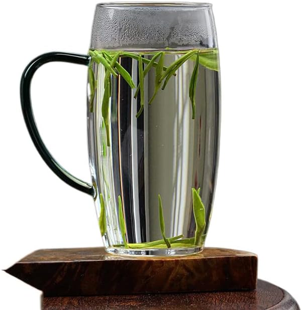 Lemail WIG Glass Green Cup čaja Lady High Temperature Otporni na pitku čaj za piće Prozirni high-end mirisni