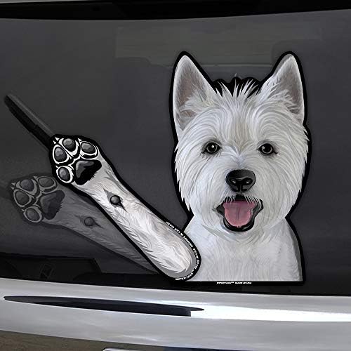 Maggie Westie pas mahao mahajući mahajućim maramom sa naljepnicom za brisače zadnje vozilo