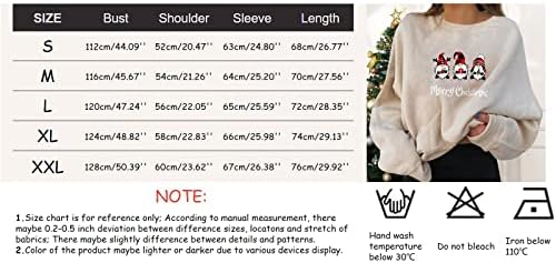 Božićni ženski praznici Puloveri zabave grafički ispis posada izrez dugih rukava dukserice darove majica